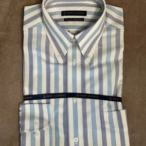 New Henry Jacobson dress shirt, 15 1/2” neck, 34/35" sleeve, barrel cuffs